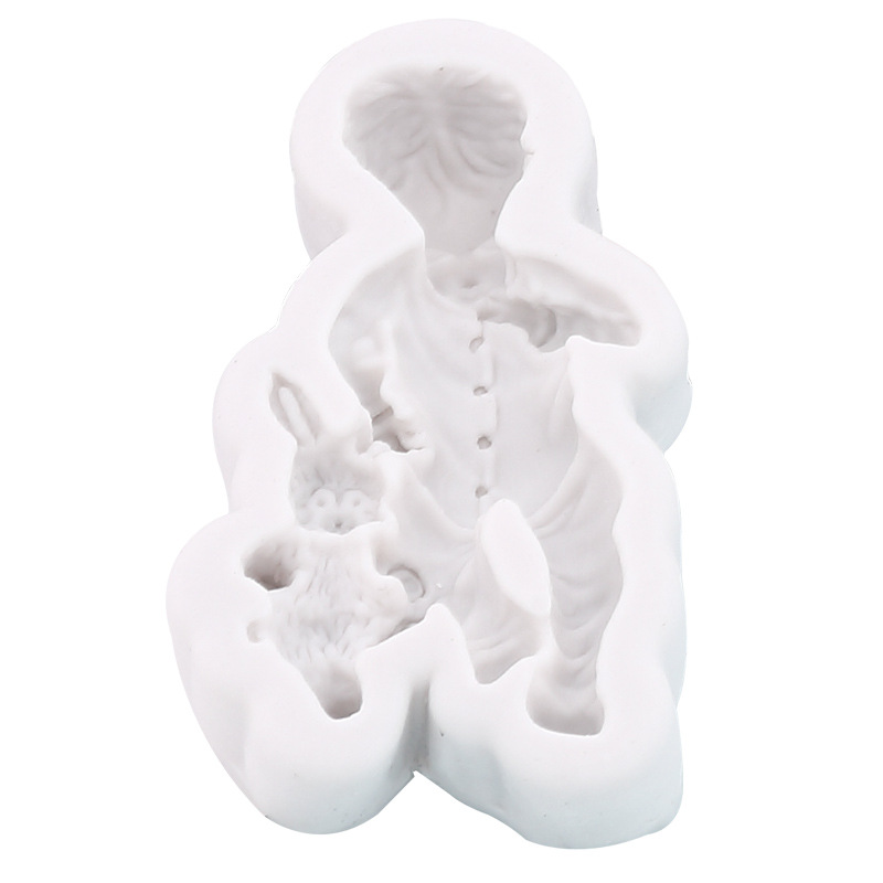 小女孩小男孩翻糖蛋糕装饰模具DIY西点烘焙模具 液态硅胶翻糖模