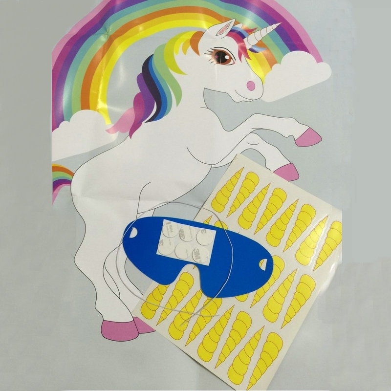 跨境专供独角兽贴角游戏海报创意儿童生日派对聚会海报贴厂家批发