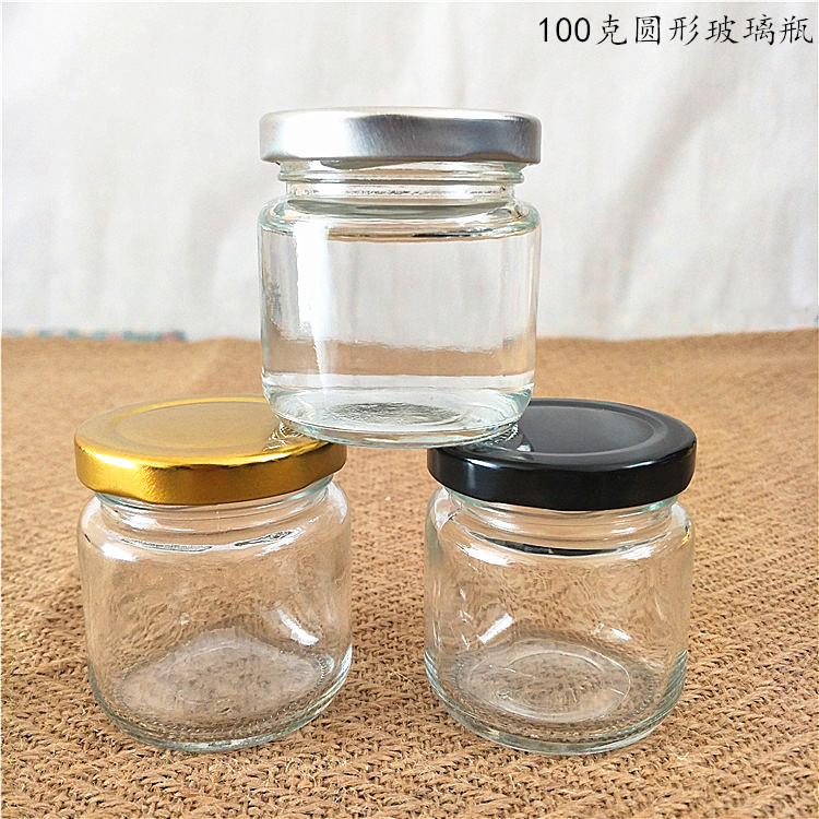 厂家批发新款100ml圆形果酱瓶 透明蜂蜜瓶燕窝瓶辣椒牛肉酱玻璃瓶