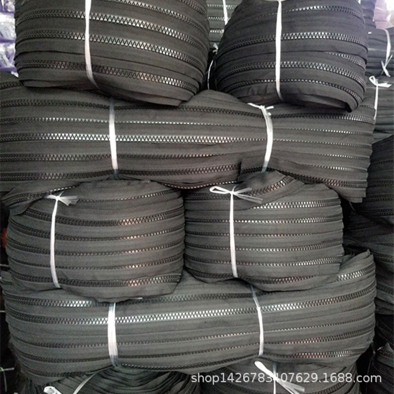 现货5号树脂胶牙码装拉链 无限长可随意裁剪黑白彩色帐篷箱包服饰