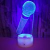 Colorful microphone, LED creative table lamp, 3D, remote control, Birthday gift