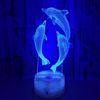 Foreign trade e -commerce new dolphin 3D light festival gift colorful remote control light 3D lamp stereo 3D visual light