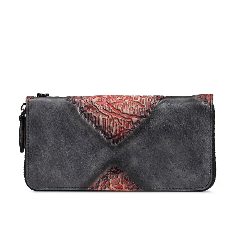 Neu Brieftasche Aus Echtem Leder Freizeit Lange Kopf Schicht Rindsleder_voghion.com