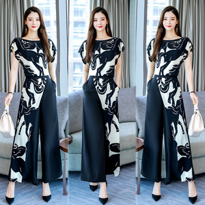 new style foreign style suit pants fashion printing two-piece suit 