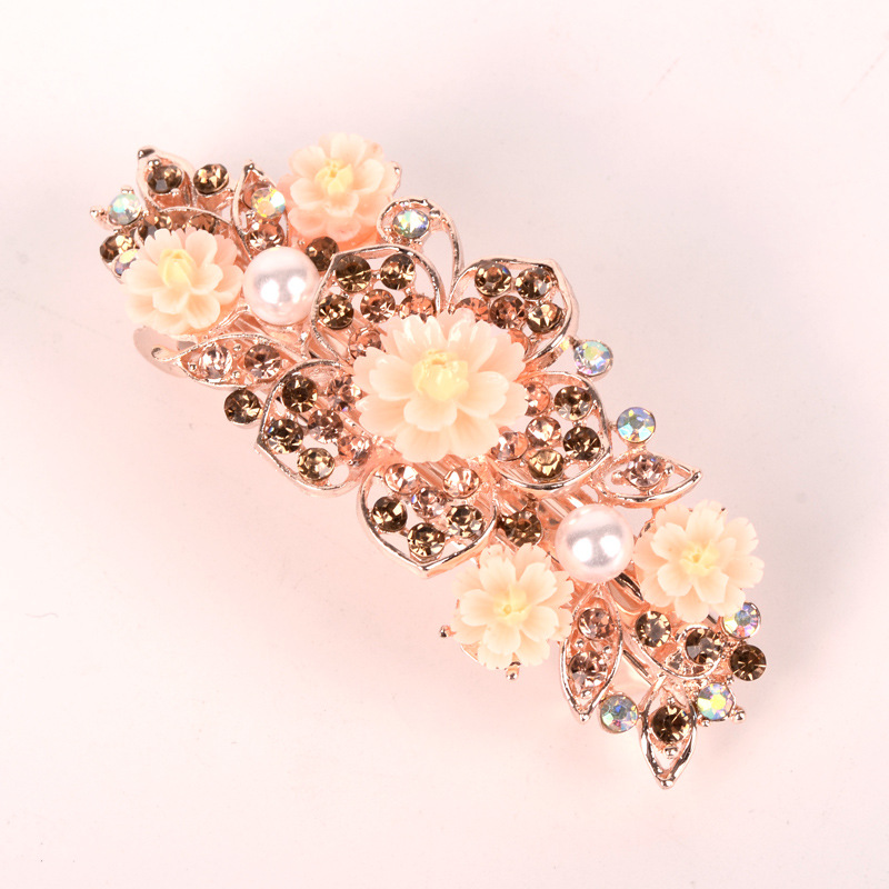 Luxurious Flower Alloy Plating Rhinestones Insert Comb display picture 5