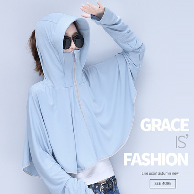 爆款电动车防晒服防晒衣女夏季短款骑车防晒衣电动摩托车披肩