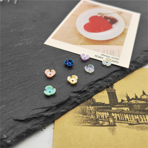 New Japanese manicure three bowl AB resin small flower nail jewelry decoration DIY imitation shell 6mm mobile phone case manicure