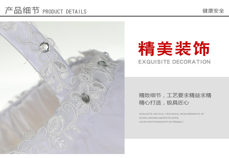 Wedding products, wedding products, wedding products, wedding products, Western-style creative wedding flower baskets, white lace trim, bridesmaid flower girls scattering flowers, small wedding supplies wholesale detail image 6