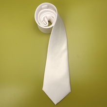 批發白色8cm領帶 兒童節父情節塗鴉繪畫滌綸有光色丁男士白胚領帶
