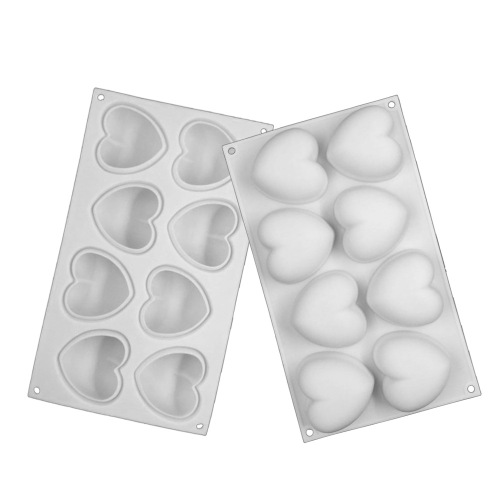 French Italian 8-Heart Silicone Cake Mold DIY Baking Mold Dessert Strawberry Heart Mousse Cake Mold