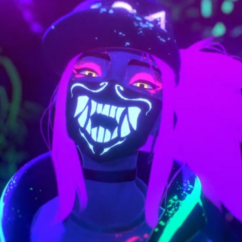 英雄联盟LOL IG战队刀妹同款rng uzi战队KDA阿卡丽口罩夜光反光彩|ms