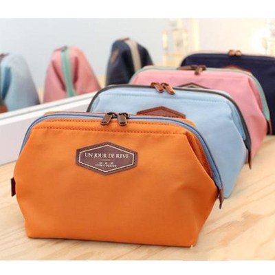 Cosmetic travel trumpet capacity Simplicity lovely lady Portable A business travel multi-function waterproof canvas Wash bag