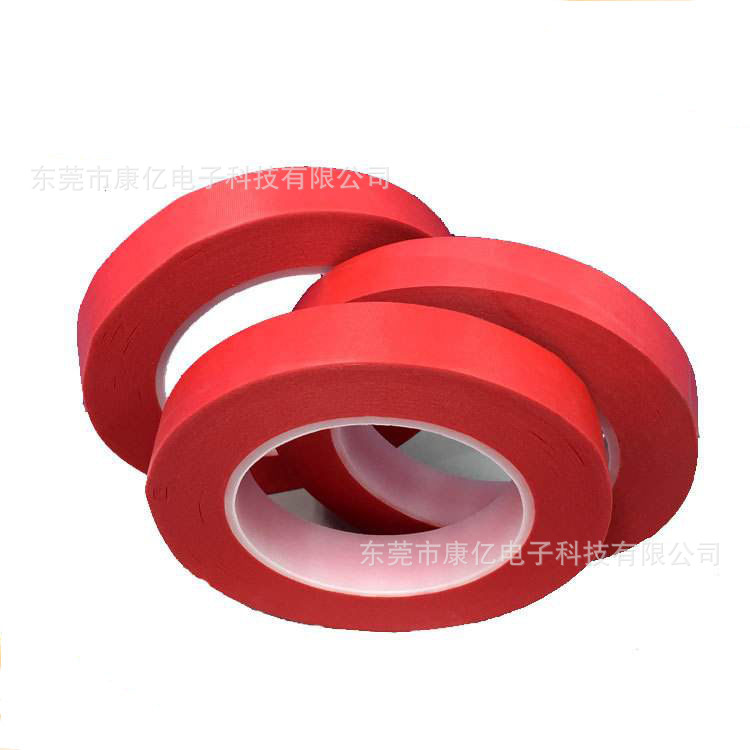 厂家直销高粘红色美纹纸胶带 喷涂遮蔽美术用美纹纸