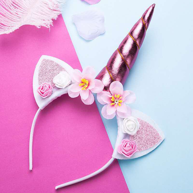 Factory direct supply of cross-border unicorn headbands, children's cartoon headbands, Halloween princess birthday party headwear wholesale detail image 7