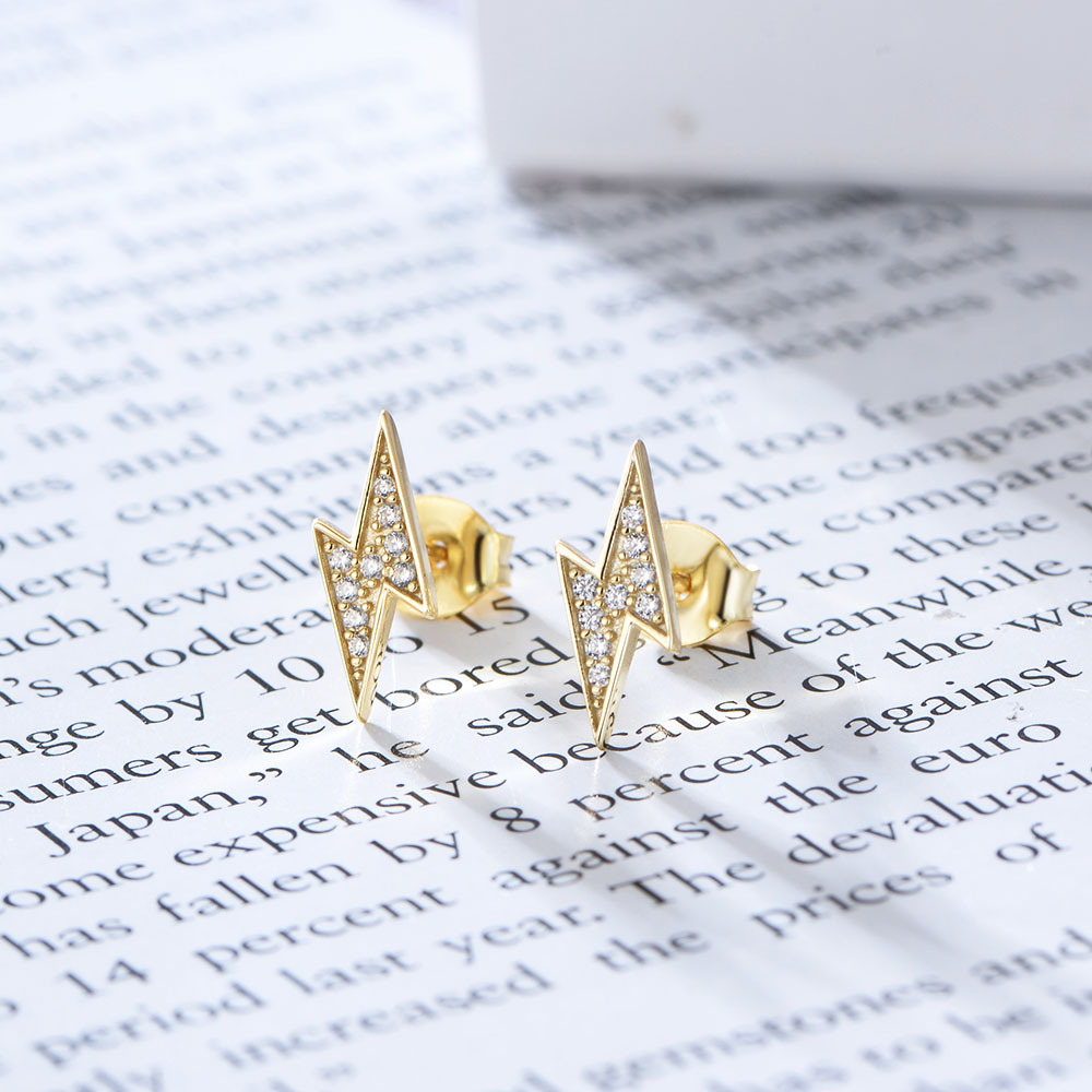Geometric Lightning Ear Studs