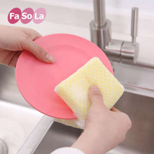 Japan FaSoLa magic sponge scouring pad brush pot washing bowl Mesh sponge cloth kitchen cleaning decontamination wipe
