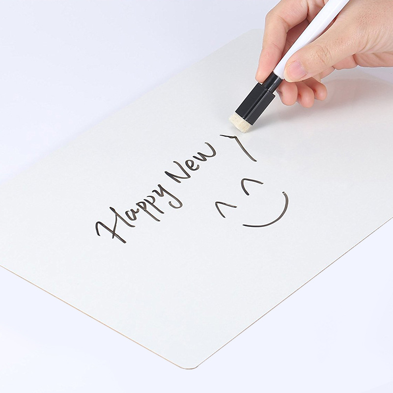 A4冰箱贴留言板磁性贴可擦写小白板纯色磁贴记事板圆角磁力板