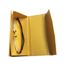 时尚新款便存式高档珠光硬纸质磁性折叠近视太阳眼镜盒订制做LOGE