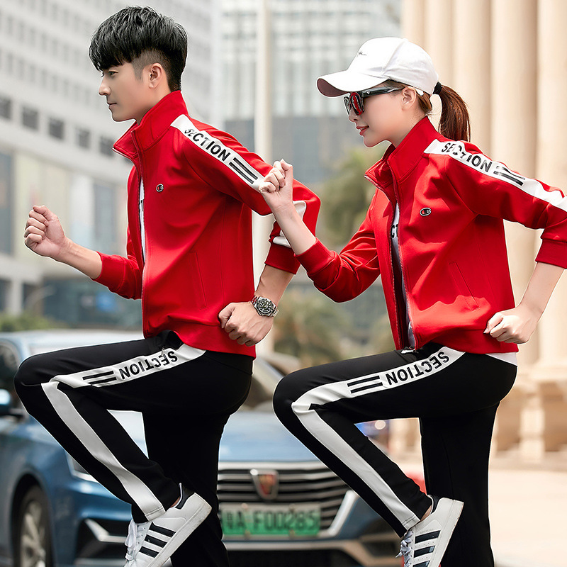 CHM8929-561 direct deal 2019 Autumn new pattern fashion Couples dress leisure time Athletic Wear Three-piece Suite