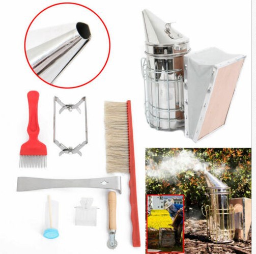 养蜂工具养蜂七7件套独立包装起刮刀蜂扫针式刀提脾夹王笼埋线器