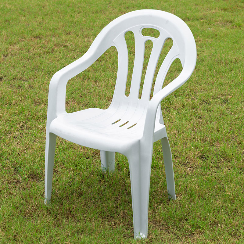 Outdoor plastic backrest chair indoor mahjong chair white large bar stool thick adult backrest dining chair wholesale