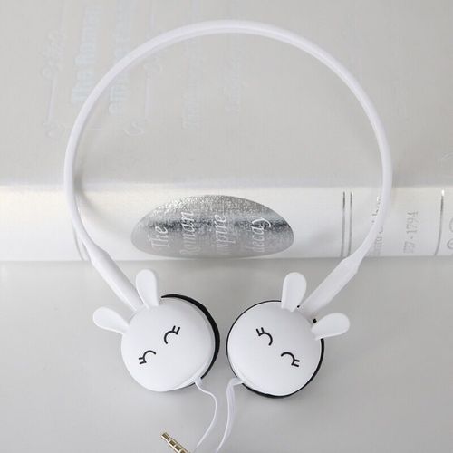 可爱兔子头戴式耳机 迷你大耳机 卡通创意韩国重低音线控语音耳麦