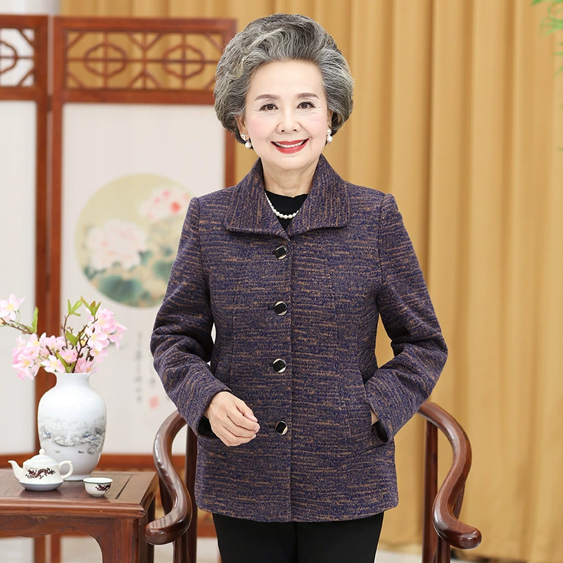 Весенне-осенняя одежда для среднего и пожилого возраста, женский кардиган для мамы, пальто, жена старика, весенняя одежда, куртка для бабушки 70 лет, 80 лет
