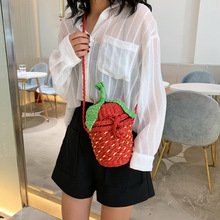 草编包大s同款草莓包纯手工编织单肩斜挎包可爱个性度假沙滩女包