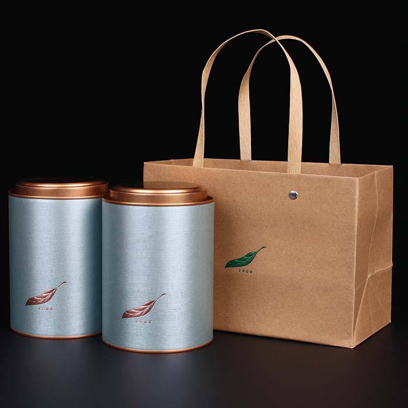 茶叶罐纸罐半斤装红茶绿茶花茶小青柑圆罐筒铁盖罐子