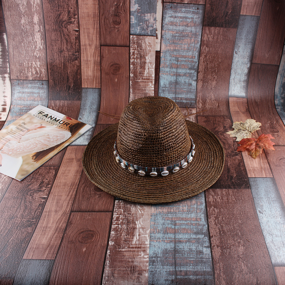Moda europea y americana todo partido rafia Jazz sombrero mujer primavera y verano en forma de campana protección solar ajustable playa viajes sombrero de paja