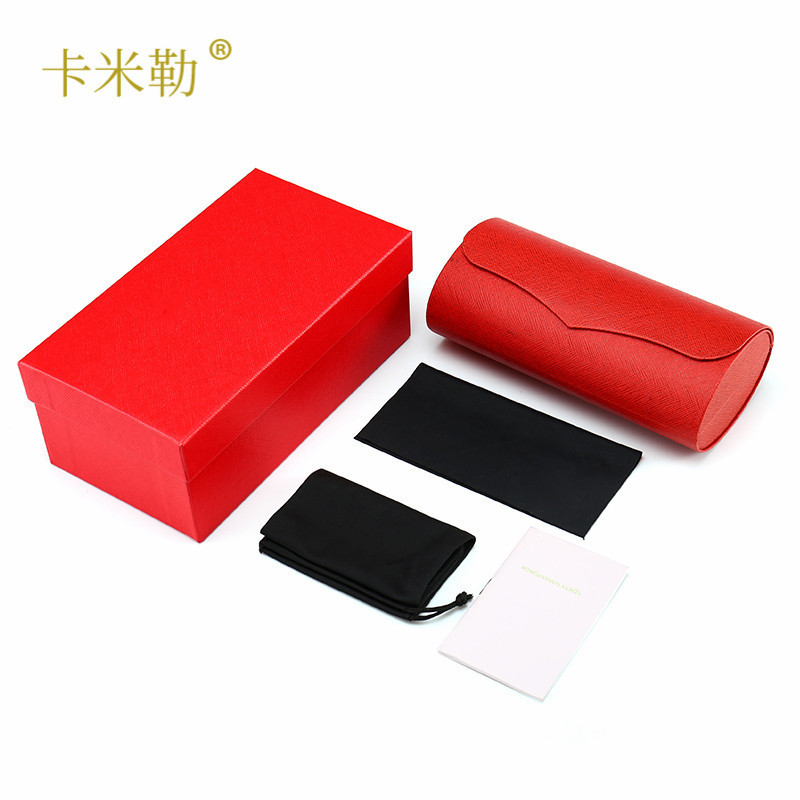 Kajia Glasses Sunglasses Box Full Set Original High-End Box Wholesale Leather Texture Design