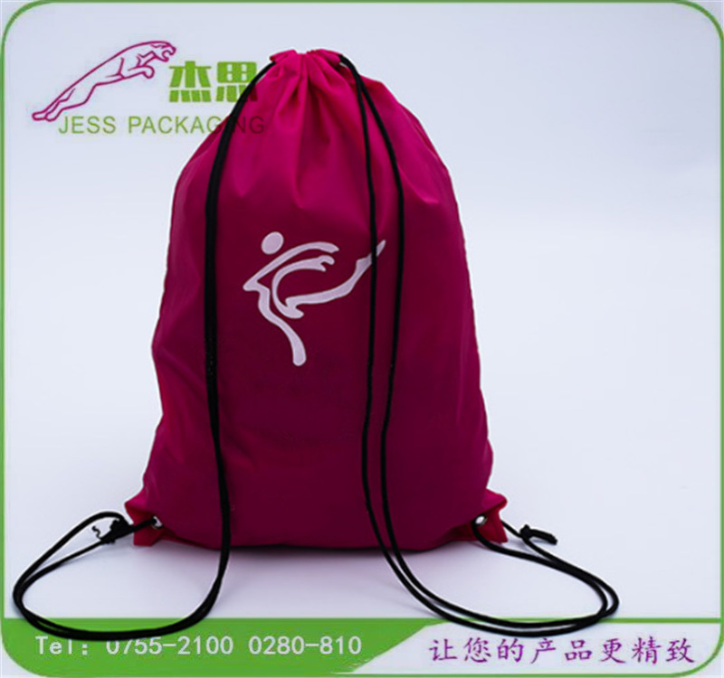 设计新款尼龙布抽绳双肩背包大容量衣服收纳束口袋