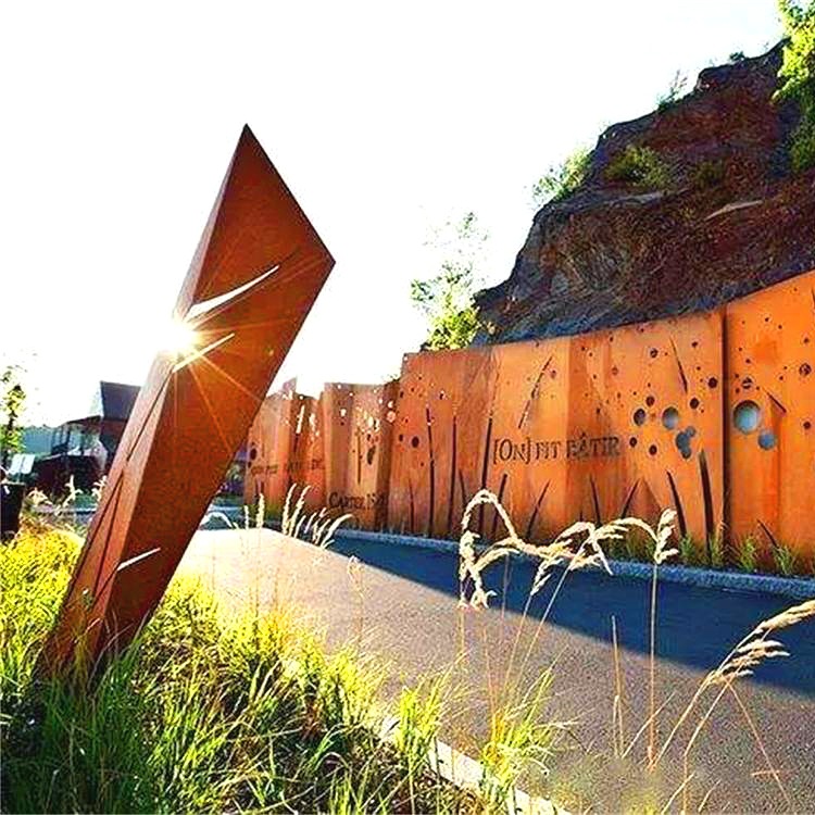 专业定制设计耐候钢园林景观红锈幕墙屏风corten钢板考登钢镂空