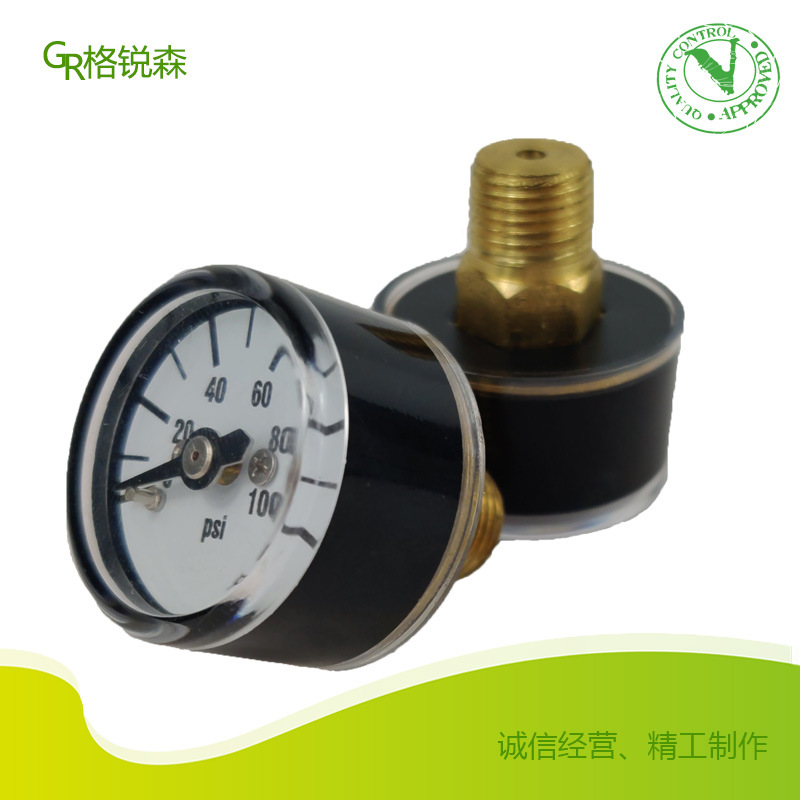 厂家直供25mm psi迷你型压力表食品可用 60psi微型压力表