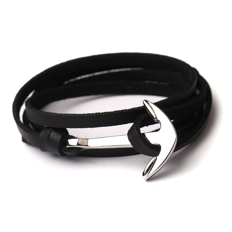 New aircraft bracelet trend imitation leather titanium steel navy ship anchor Boeing 737 fish hook jewelry wholesale New aircraft bracelet trend imitation leather titanium steel navy ship anchor Boeing 737 fish hook jewelry wholesale