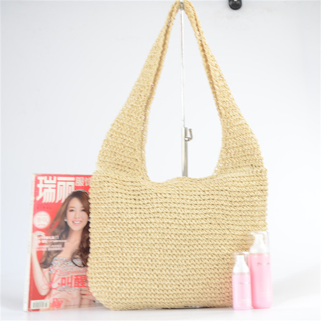 Pure Straw Bag Beach Bag Sweet Lady Japanese and Korean Style