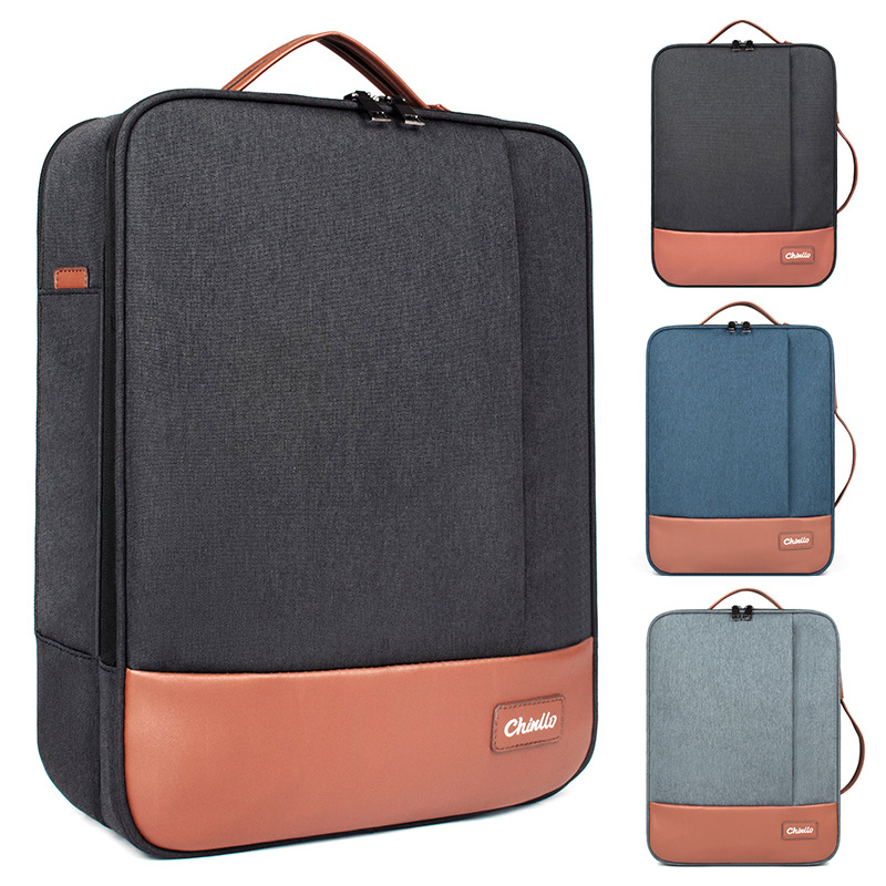 2019 New Men's Satchel Computer Bag Briefcase Large Capacity Waterproof Shoulder Computer Bag Can Be Customized Logo