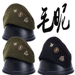 新款水兵舞尖頂毛昵船帽軍迷多色俄羅斯船型軍帽舞台表演團購帽子