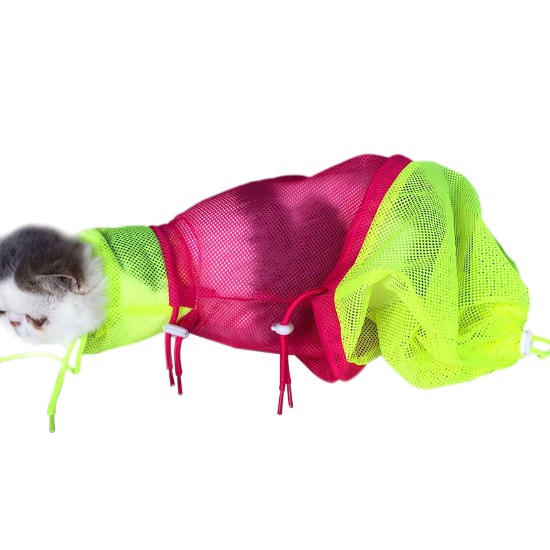 Suministro directo de fábrica nueva bolsa de lavado de gato Gato Baño artefacto de baño para mascotas bolsa de baño anti-arañazos anti-mordedura de gato bolsa de lavado en stock