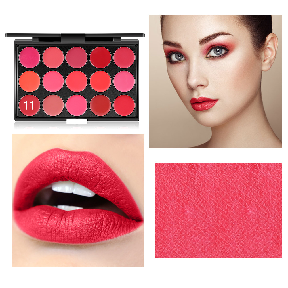 Fashion Matte Velvet Matte 15-color Lip Gloss Tray Waterproof Lipstick Tray display picture 7