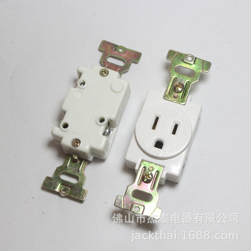 NEMA 5-15R 美标卡式插座 单联暗装插座 日本加拿大机柜插座 醫用