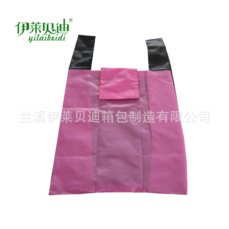 涤纶折叠春卷袋 礼品广告促销背心袋 折叠购物袋厂家定做印logo