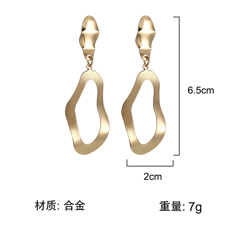 Simple Earring Alloy Geometric Irregular Hollow Stud Earring Trend New Earrings display picture 1