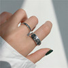 Retro ring, trend jewelry, silver 925 sample