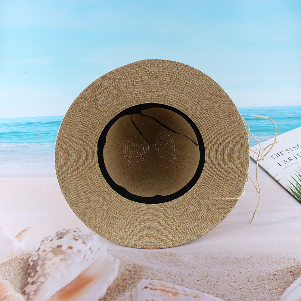 Verano estilo coreano moda paja cúpula pescador sombrero playa vacaciones sol protección sol sombra playa sombrero hembra paja sombrero personalización