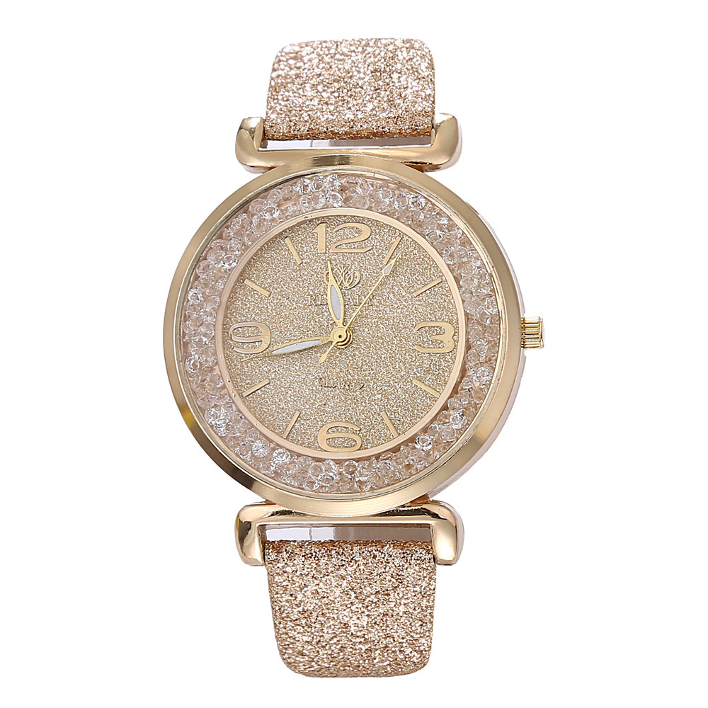 Fashion Starry Sky Glitter Belt Ball Dial Quartz Watch display picture 9