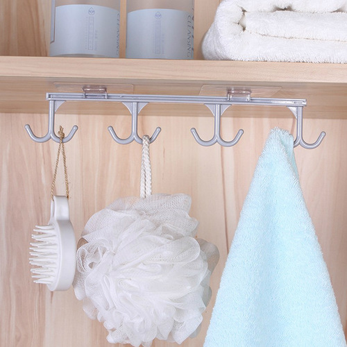 Kitchen strong traceless nail-free hook cabinet wall cabinet storage rack multi-functional wardrobe row hook organization rack
