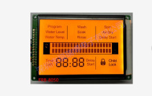 洗衣机液晶屏/字符点阵/段码液晶模块,STN/灰膜,琥珀色背光,显示
