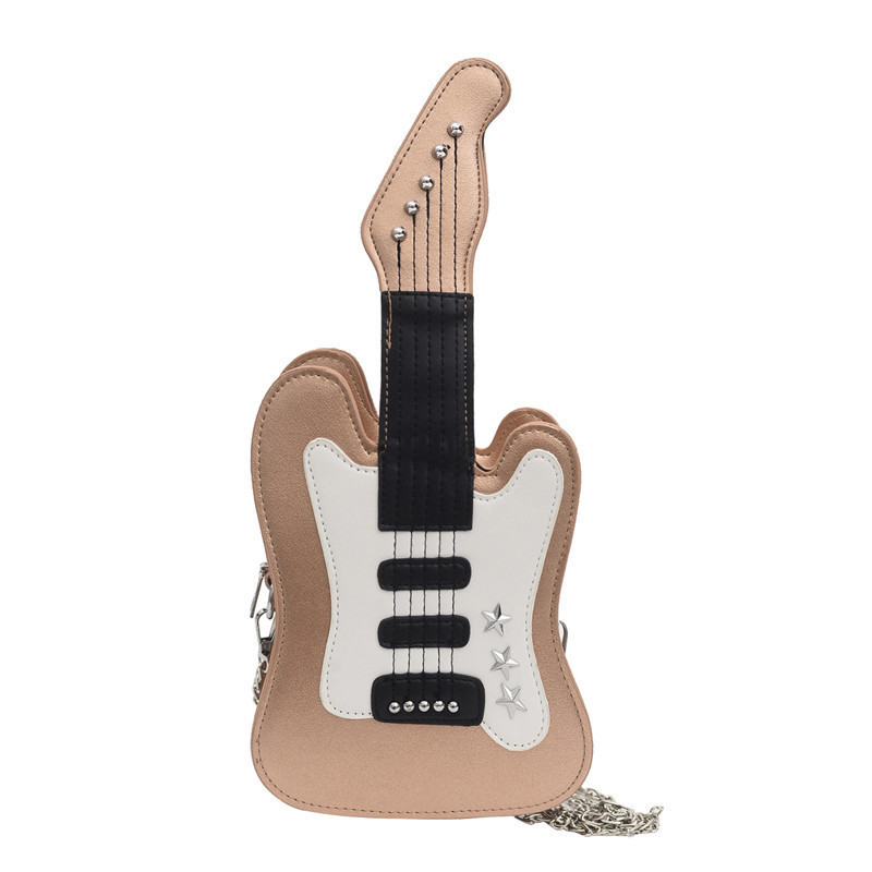 Borsa commercio estero nuova borsa a tracolla per chitarra simpatico cartone animato tendenza creativa borsa a tracolla a catena borsa da donna in colore contrastante personalità_voghion.com