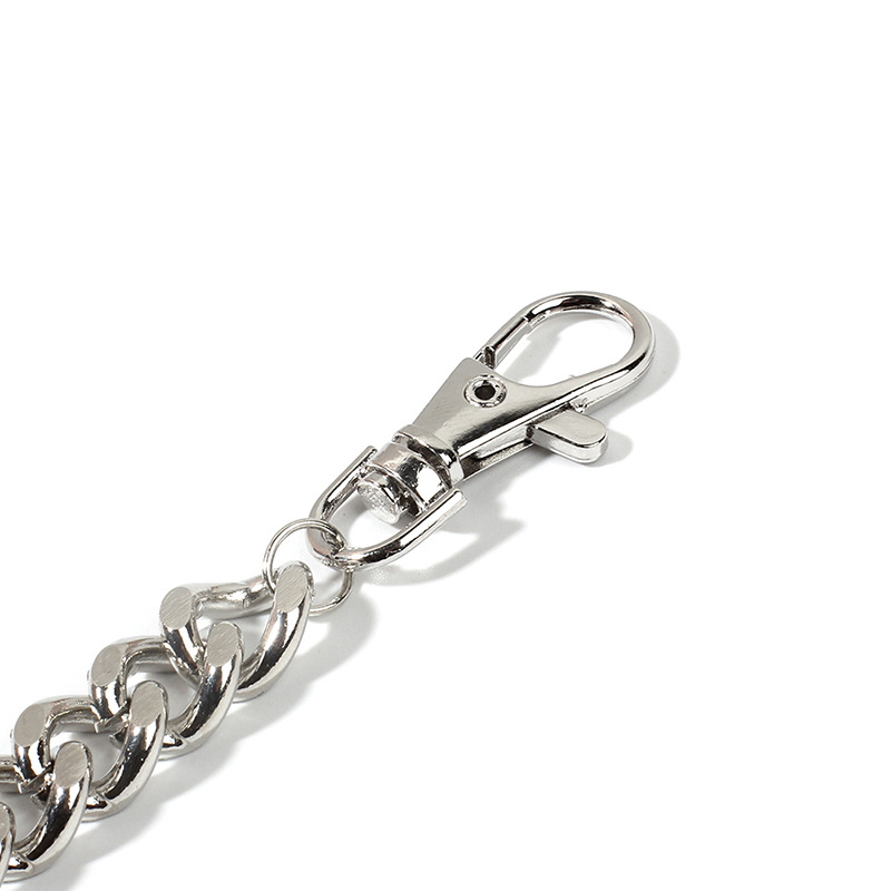 128g Weight Waist Chain Classification Alloy Material Unisex Gender Hip-Hop Style Silver Color New Fashion  Trend Paper Clip  Hip Hop Belt Pants Chain 10